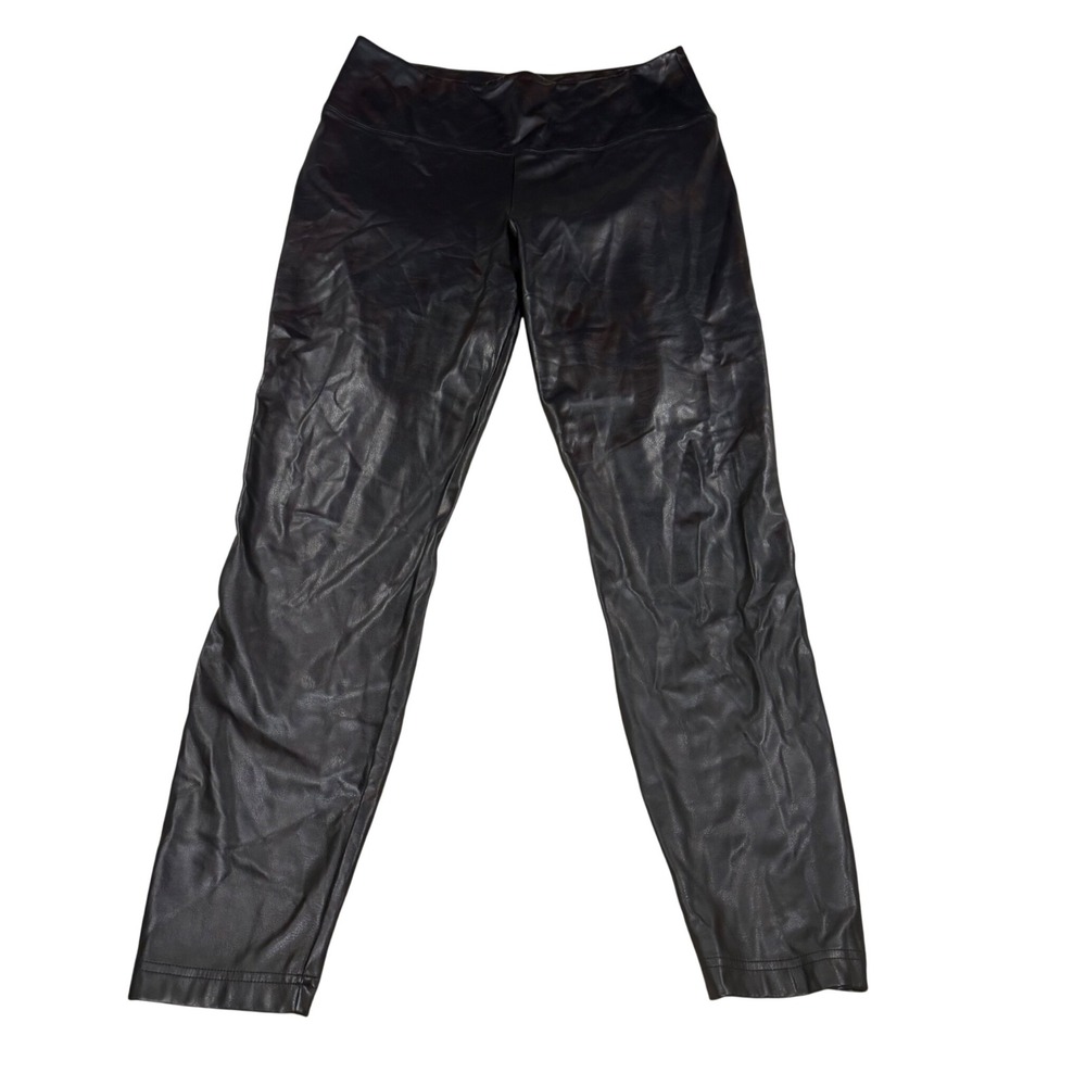 White House Black Market Runway Legging Faux Leather Black Size 14 High Rise